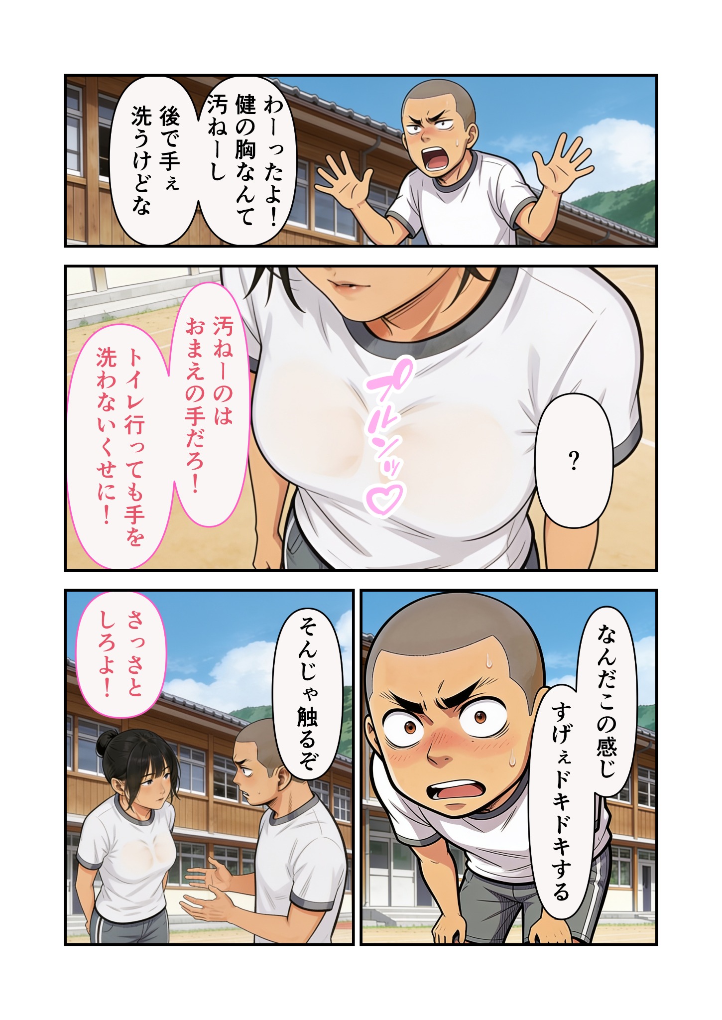 田舎の学校で進む物語の序盤シーン